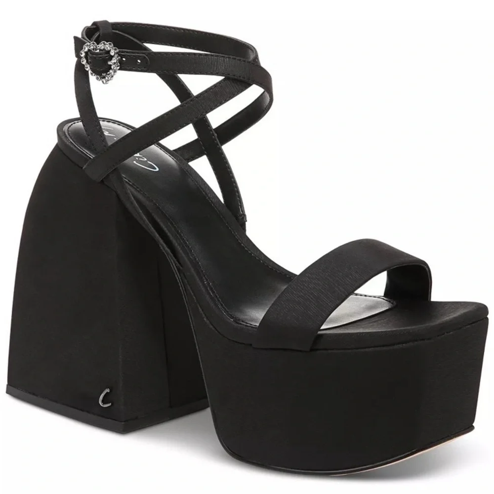 NEW! Circus NY by Sam Edelman Black Mari Strappy Platform Sandal - Size 8.5✈️